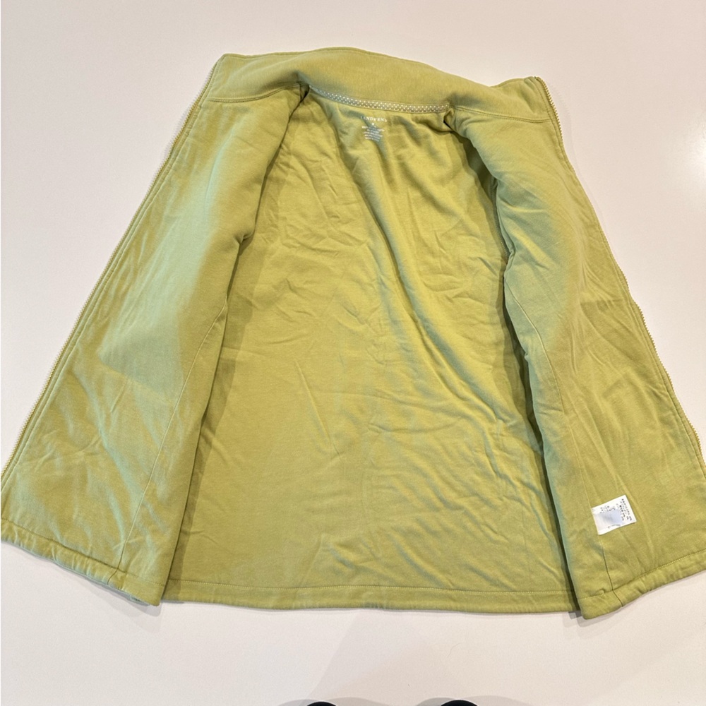 Lands End Lime Green Zip Up Fleece Vest Size Medium - Picture 8 of 8